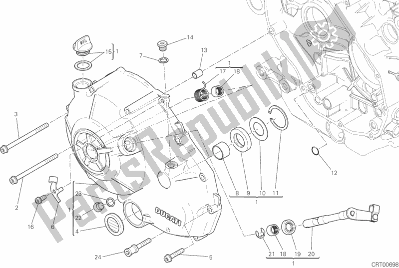 All parts for the Clutch Cover of the Ducati Scrambler Urban Enduro Thailand 803 2017